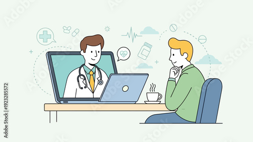 Online Doctor Consultation Telemedicine Healthcare Service.