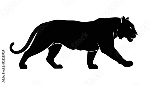 Black Panther Silhouette Walking Profile.