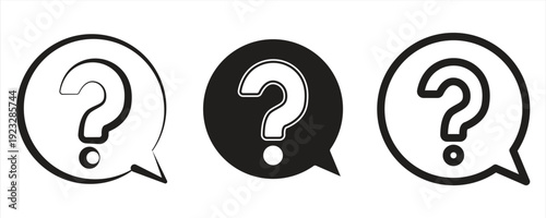 Vector question mark icon in a bubble. Suitable for websites, logos, apps, templates, and UI designs. EPS10 on a white background.