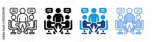 Discussion icon set multiple style collection