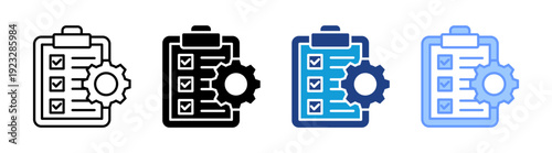 Task Planning icon set multiple style collection
