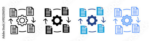 File Management icon set multiple style collection