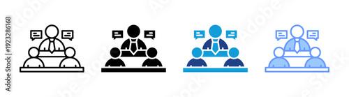 Meeting icon set multiple style collection