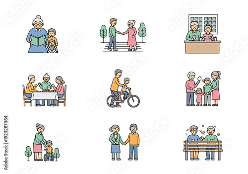 Generations Connecting Family Bonding Moments Shared Across Ages Activities Representing Love And Continuity Of The Family