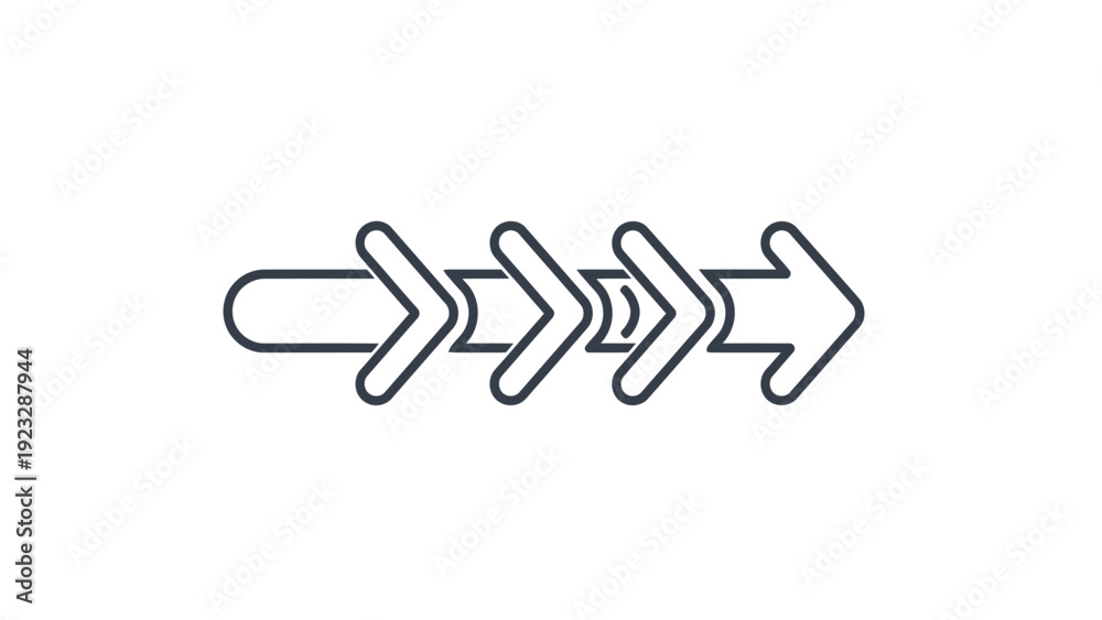 Obraz premium multiple arrows pointing right, direction concept