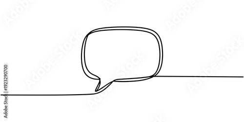 Speech bubbles continuous one line drawing, Empty speech bubbles minimalist linear black sketch vector illustration, Speech bubble continuous one line art drawing dual conversation dialogue speech