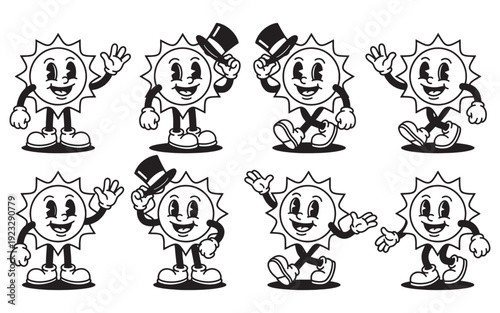 sun funny cartoon mascot character