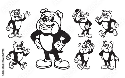 bulldog funny cartoon mascot character