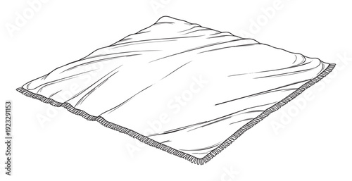 A soft and cozy outlined pillow with ruffled edges, perfect for bedroom decor inspiration, interior design mockups, or textile product showcases