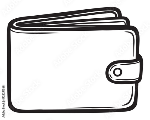 Essential financial accessory depicted in a bold outline style, perfect for illustrating concepts of money management, shopping, savings, or personal finance applications and websites