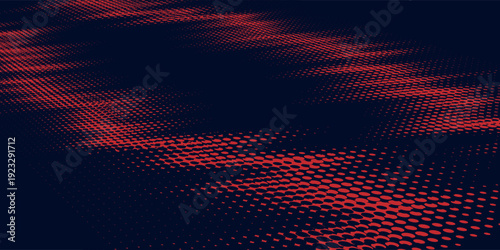 Red halftone dots blue color pattern gradient grunge texture background. Dot pop art comic sport style vector illustration, Modern.
