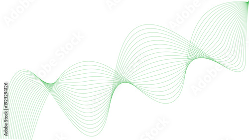 Green Wave: A graceful dance of flowing green lines. Minimalist lines dance across the space, creating a sense of movement.