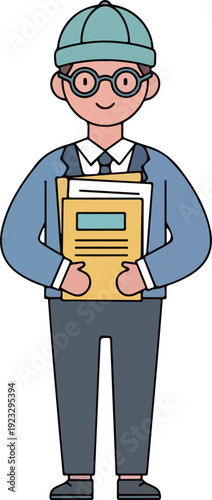 서류를 들고 있는 남성