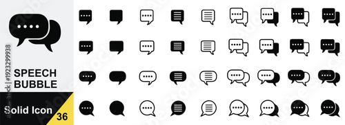 Conversation Speech Bubble Solid Icons