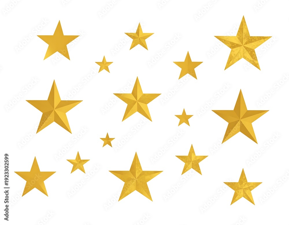 Obraz premium A collection of gold stars on a white background