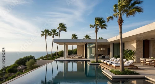 Modern Luxury Villa with Swimming Pool and Palm