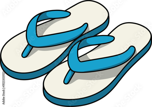 Flip flop sandals vector on white background.