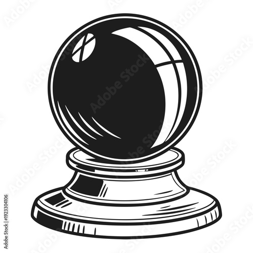 A crystal ball sitting on a stand