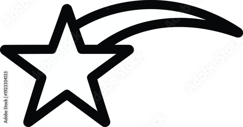 Shooting star vector on white background.