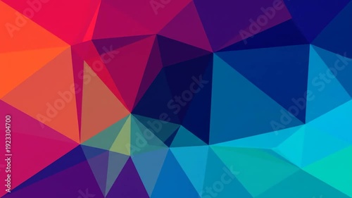 Abstract geometric background with vibrant colors creates a modern and dynamic visual effect for graphic design.