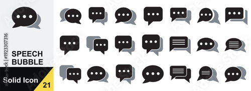 Modern Speech Bubble Solid Icon Pack