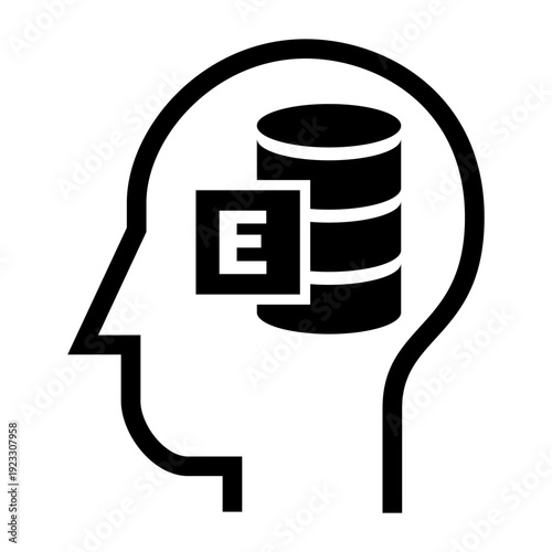 Artificial Intelligence Data Processing Human Head Icon