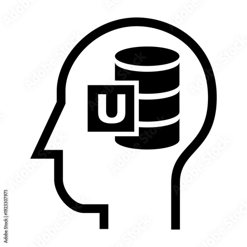 Artificial Intelligence Data Processing Human Head Icon