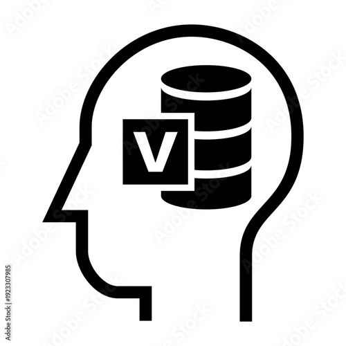 Artificial Intelligence Data Processing Human Head Icon