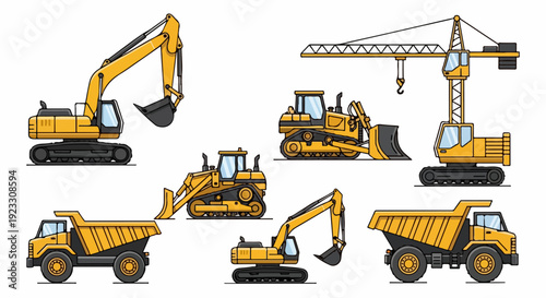 heavy equipment vector illustration on white background