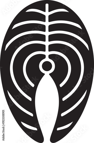 salmon steak icon silhouette fish cut design vector illustration