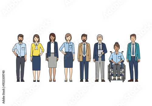 Diverse Group Of Business Professionals Standing Together Representing Inclusion And Teamwork In An Office Environment For Corporate Concepts