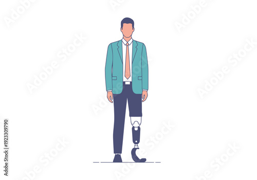 Man With Prosthetic Leg Standing Confidently Business Professional Modern Lifestyle Diversity Inclusivity And Empowerment Concept Businessperson