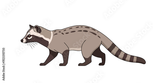 Illustrative depiction of a charming civet with unique facial markings and a spotted coat
