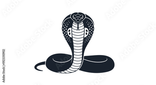 Striking elegant cobra silhouette illustration capturing the intense beauty and dangerous grace of this iconic serpent in a minimalist vector design