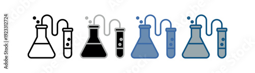 
experiment icon set collection of multiple styles with lab trial design