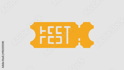 Festival ticket icon yellow and white vector graphic for event passes