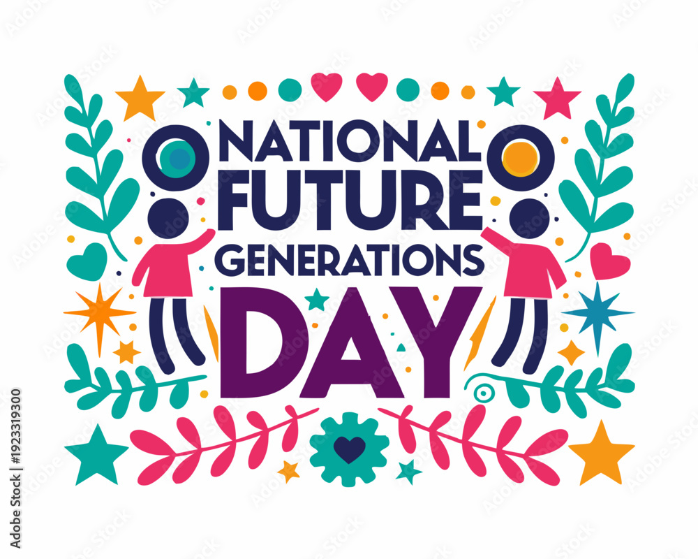 Obraz premium NATIONAL FUTURE GENERATIONS DAY vector illustration isolated on white background