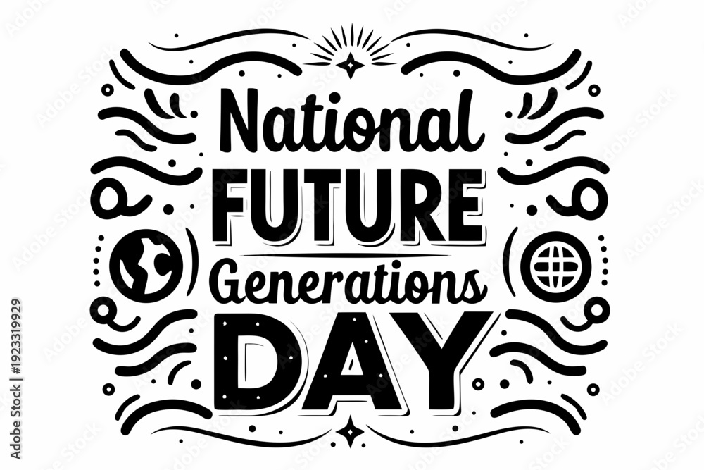 Fototapeta premium NATIONAL FUTURE GENERATIONS DAY vector illustration isolated on white background