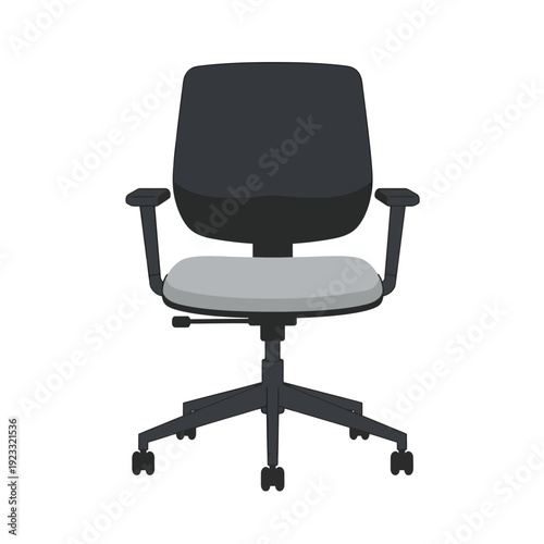 Black Office Chair with Adjustable Armrests.
