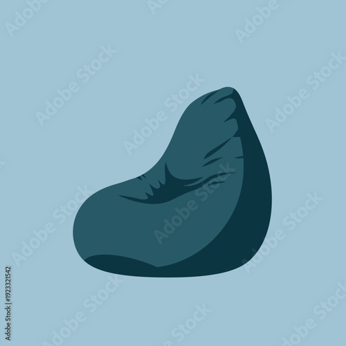 Blue Bean Bag Chair Illustration Design.