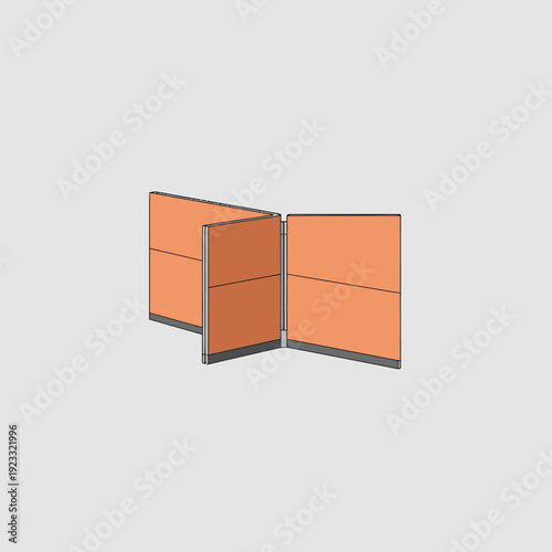 Orange Room Divider Panels with Metal Frame.