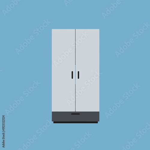 White Double Door Cabinet with Handles.