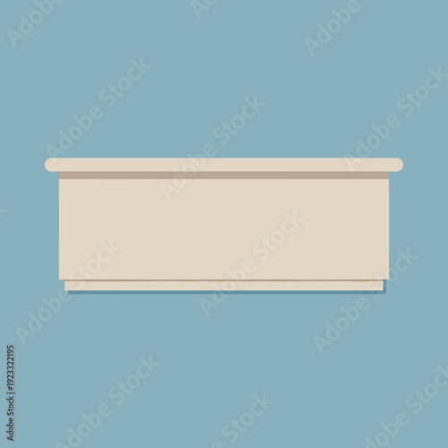 White Rectangular Object with Decorative Moulding.