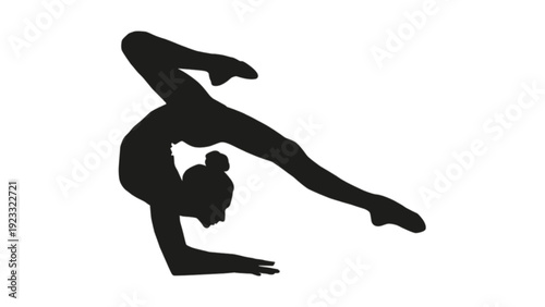 Artistic Gymnastics Female Silhouette Performing Floor Exercise