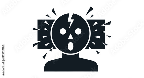 Abstract Human Silhouette with Exploding Sensory Aura