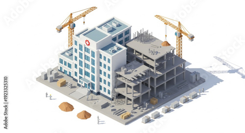 3D Building Construction Site Model.