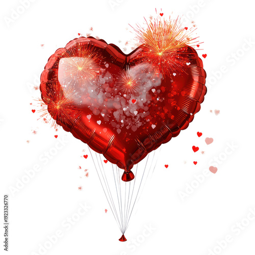 red colore heart shape isolated on white or transparent background 