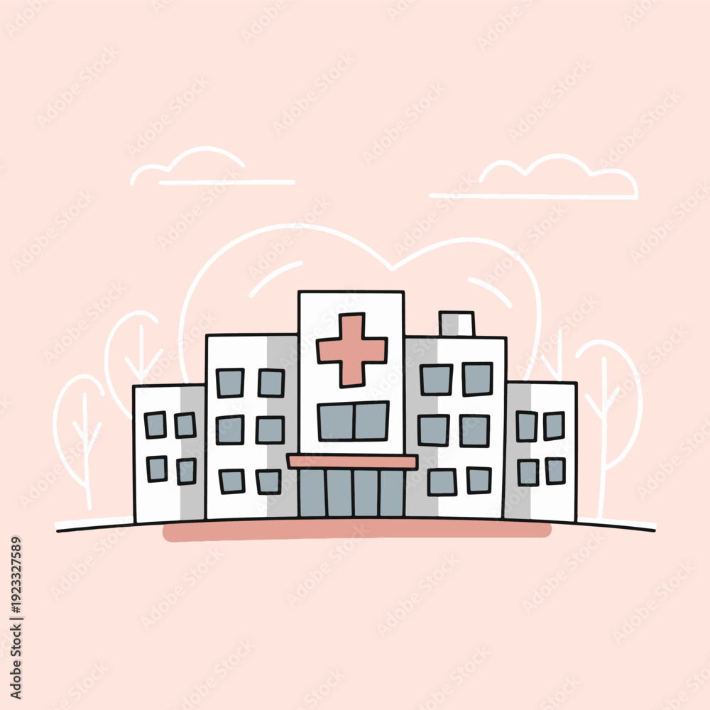 Naklejka premium Modern Hospital Building