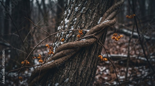 A rustic scene captures the...