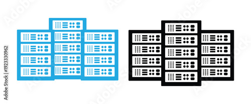 Server rack icon data center vector illustration. 